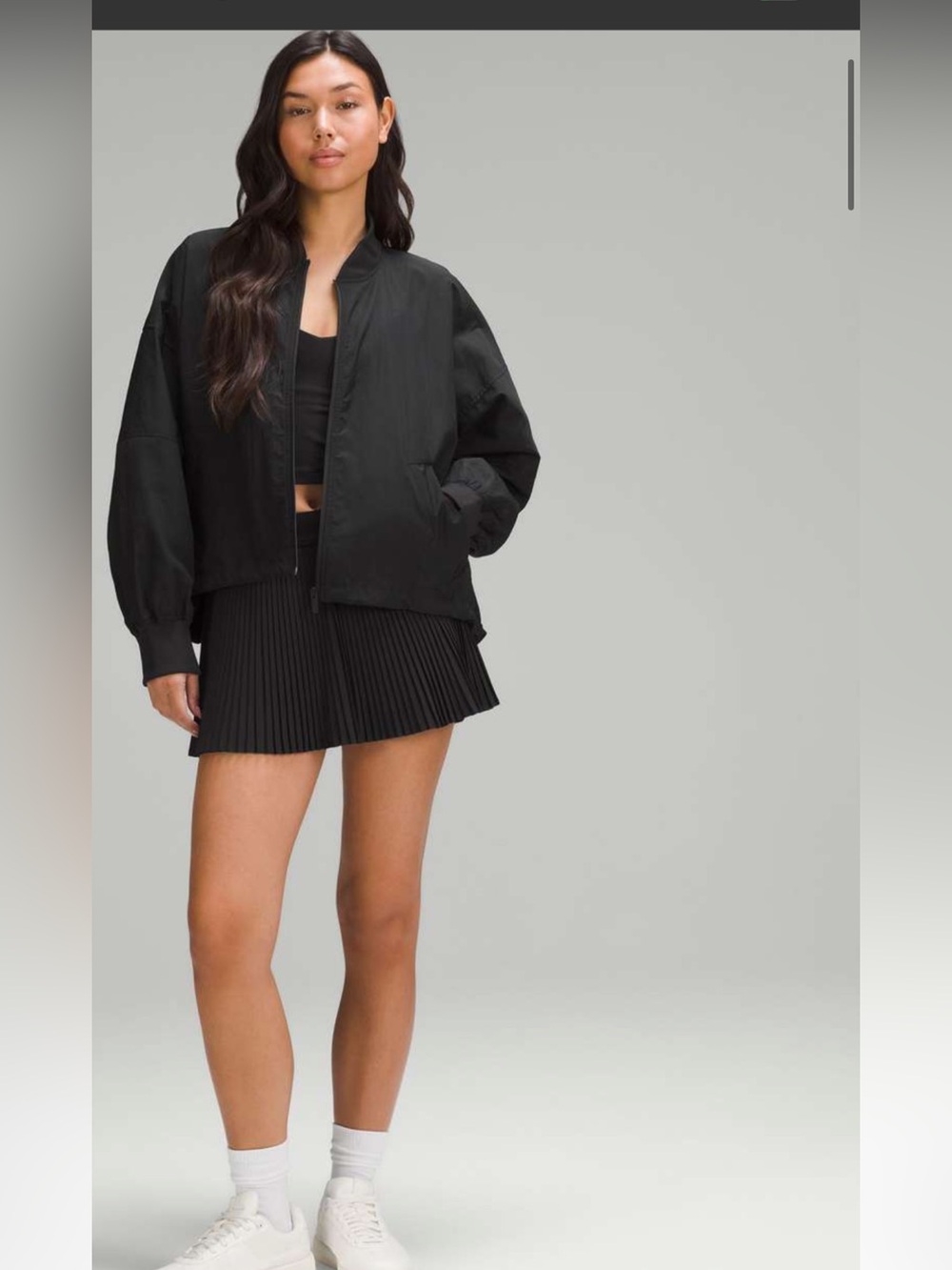 Lululemon Lightweight Bomber Cinch Hem jacket, black, XS fits very oversized